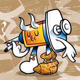 Drug Receipts smoking character animation loop