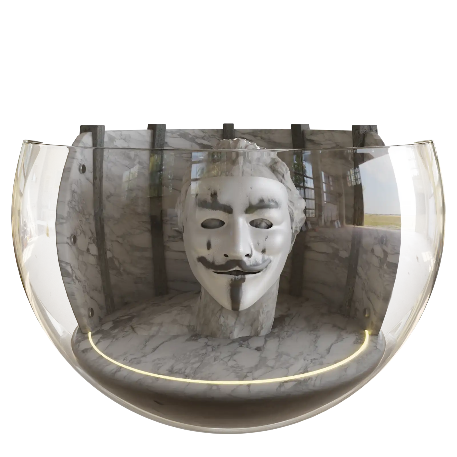 Guy Fawkes mask collectible object render