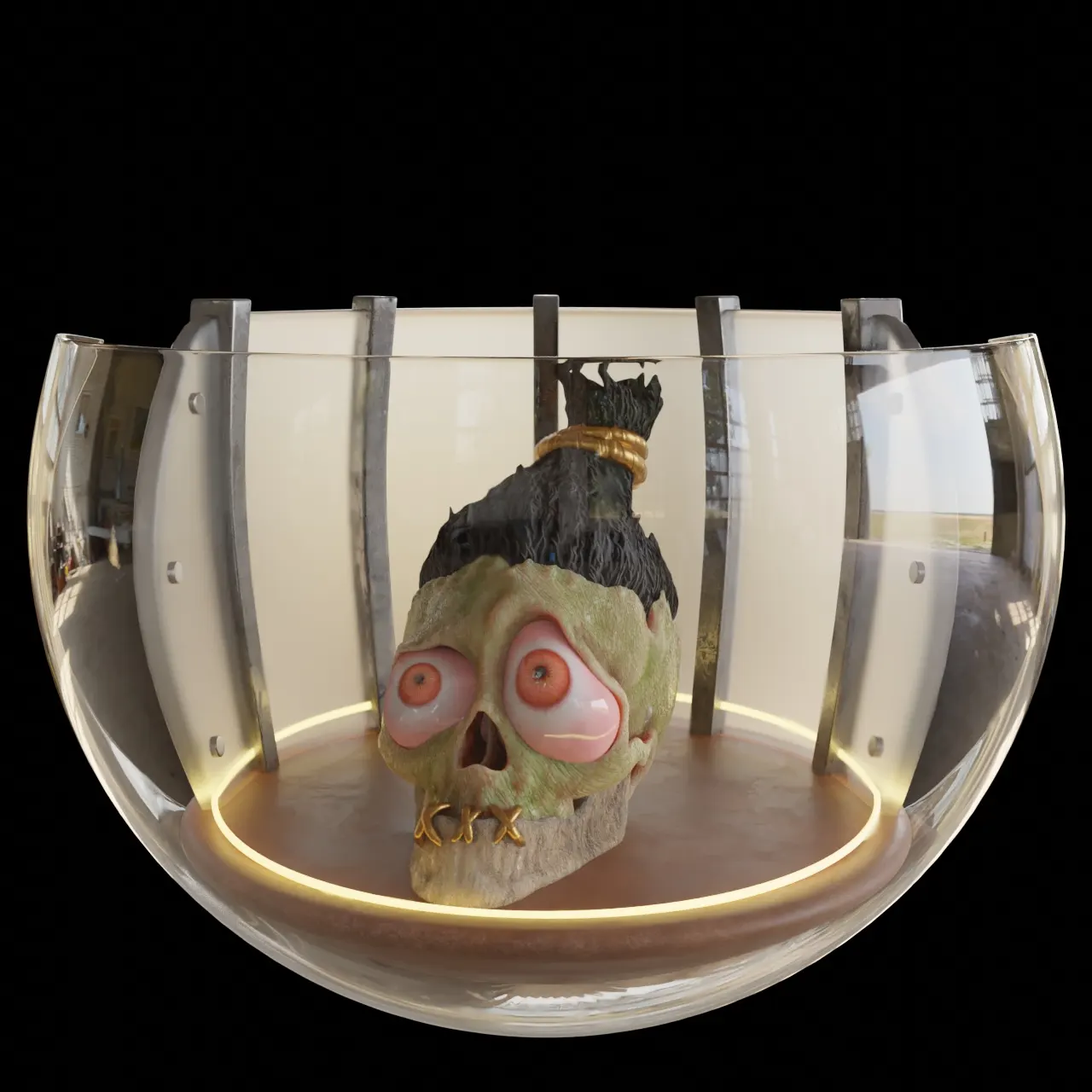 Shrunken head collectible object render