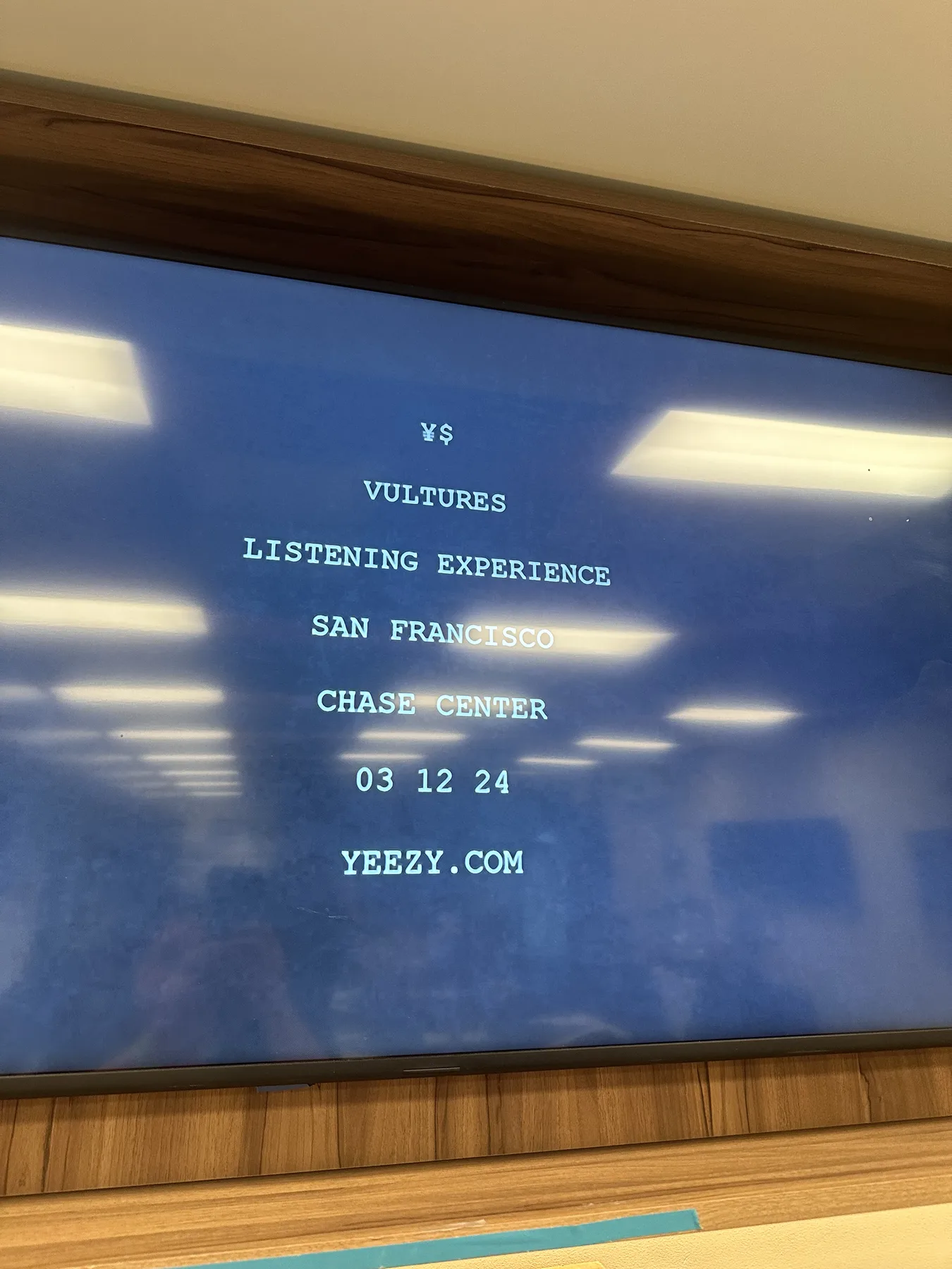 Yeezy Vultures Listening Experience San Francisco Chase Center confirmation screen