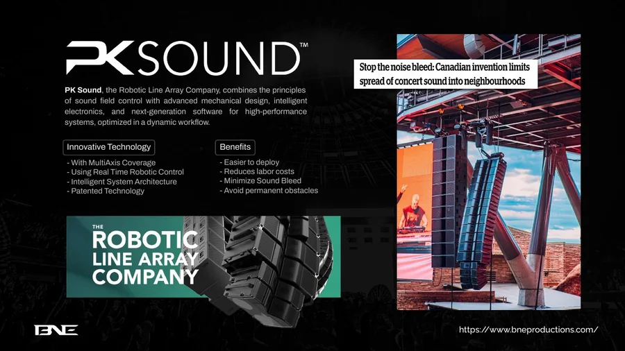 PK Sound technology slide from the BNE investment deck