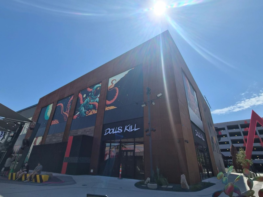 Dolls Kill Las Vegas flagship exterior at AREA15