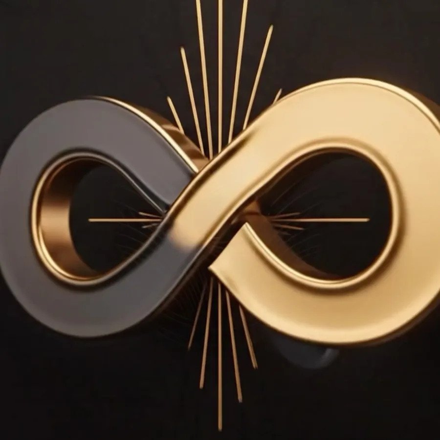 Gold-and-black Art Deco infinity animation designed for Edgewood Tahoe's circular projection screen