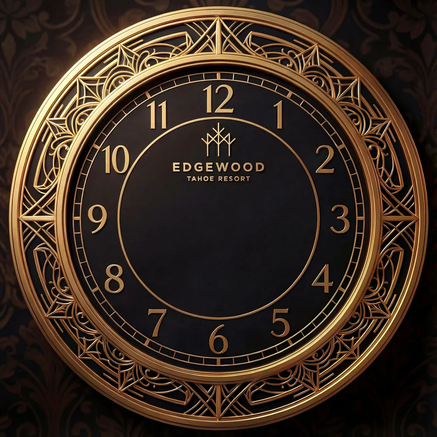 Gatsby clock frame with an empty center for projection mapping content