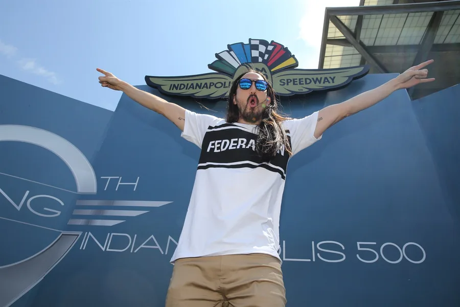Steve Aoki at Indianapolis Motor Speedway before his 2015 Snake Pit performance