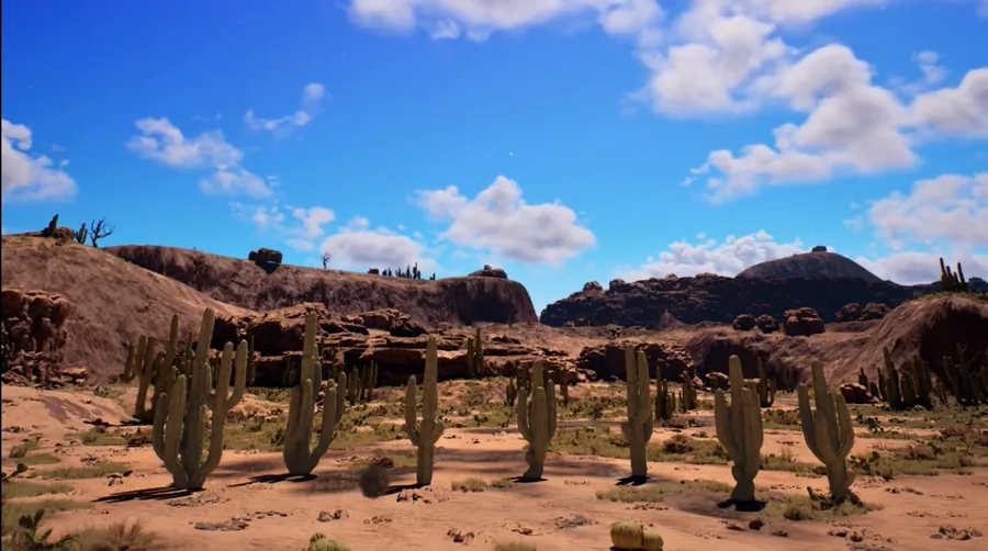 Daytime desert cactus visual world for Josh Abbott Band