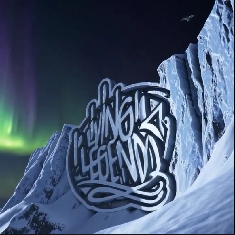 Living Legends Red Rocks ice logo animation frame
