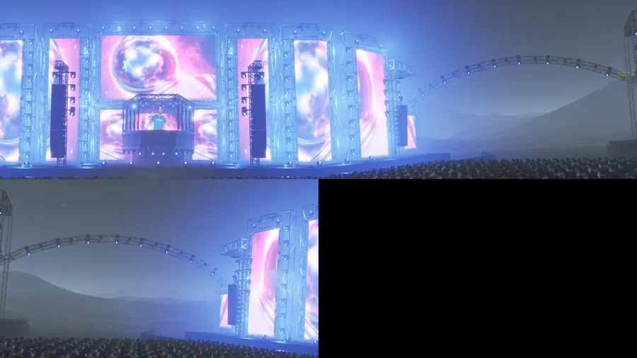 Second audience perspective inside The Pentagon concert environment