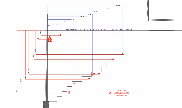 Planet 13 Santa Ana waterfall LED wiring and signal route drawing
