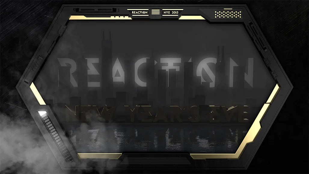 Reaction New Years Eve festival visuals project by MELT EVERYTHING