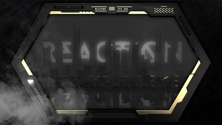 Reaction New Years Eve festival visuals project by MELT EVERYTHING