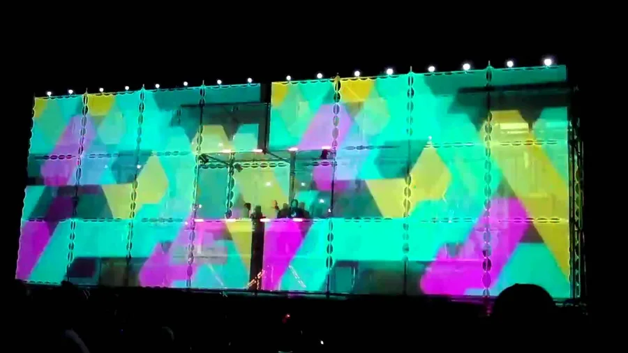 Recovered archive projection mapping image connected to early custom tour visuals