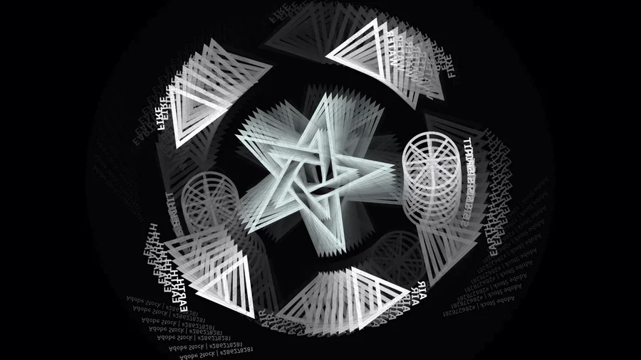 Offset geometric SB logo movie still with layered transparent symbols