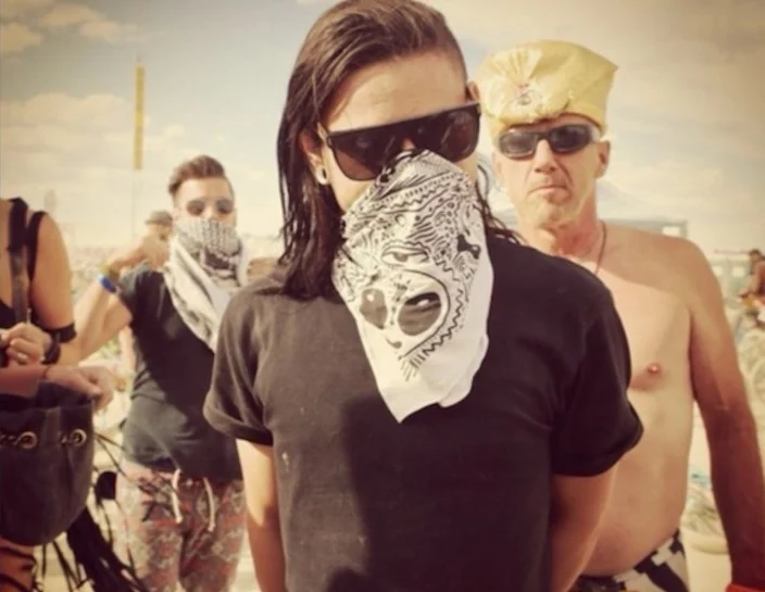 Skrillex at Burning Man, published with 2017 Camp Questionmark coverage