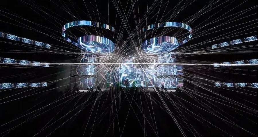 Melt After Midnight after-hours venue render with lasers and lighting