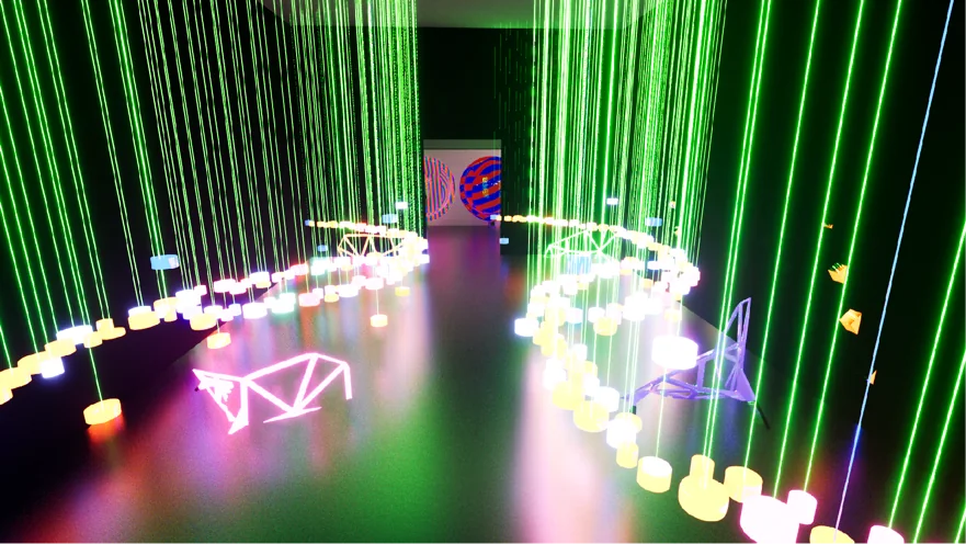 Interactive Light Beams room concept render