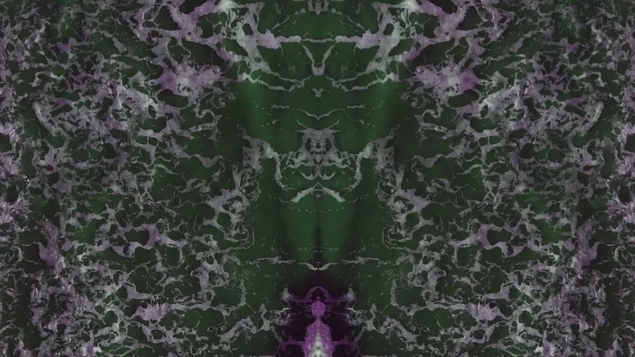 Centered mirrored green water still from the fourth water movie deliverable