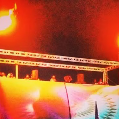Apex Camp Burning Man 2013 projection mapping and stage wall from MELT Instagram archive